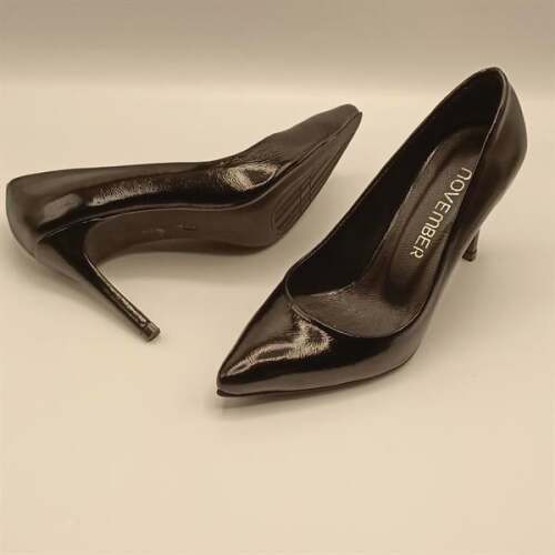 Carleen Siyah Rugan Deri Stiletto - 6