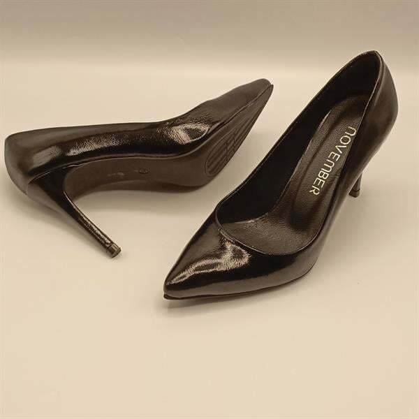 Carleen Siyah Rugan Deri Stiletto - 6