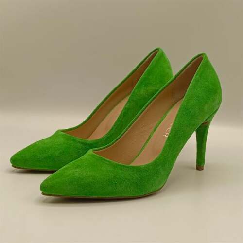 Carleen Yeşil Süet Deri Stiletto - 4