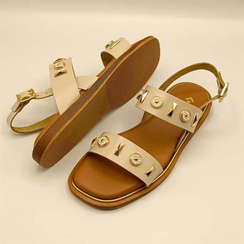 Celena Bej Düz Kadın Sandalet - 5