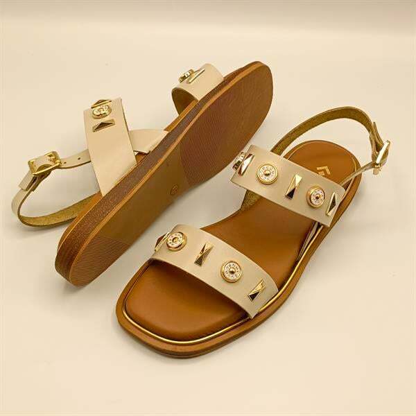 Celena Bej Düz Kadın Sandalet - 5