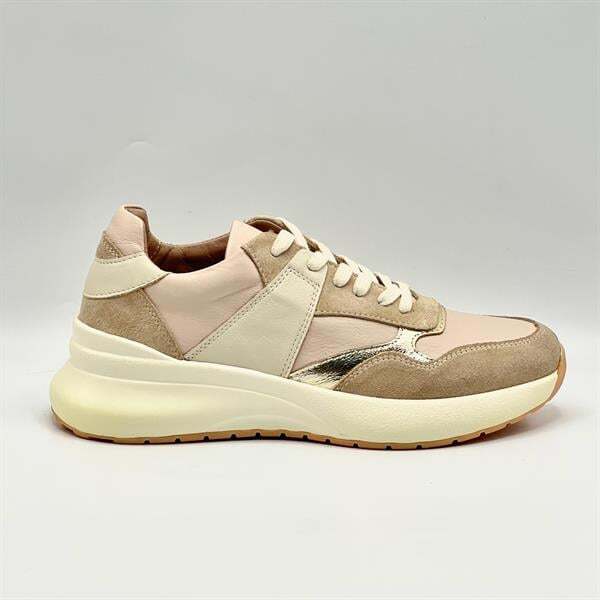 Comfy Bej Deri Kadın Spor Ayakkabı - 1