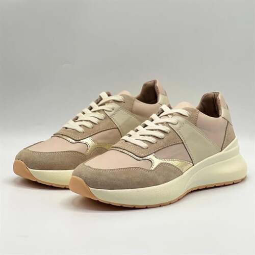 Comfy Bej Deri Kadın Spor Ayakkabı - 4