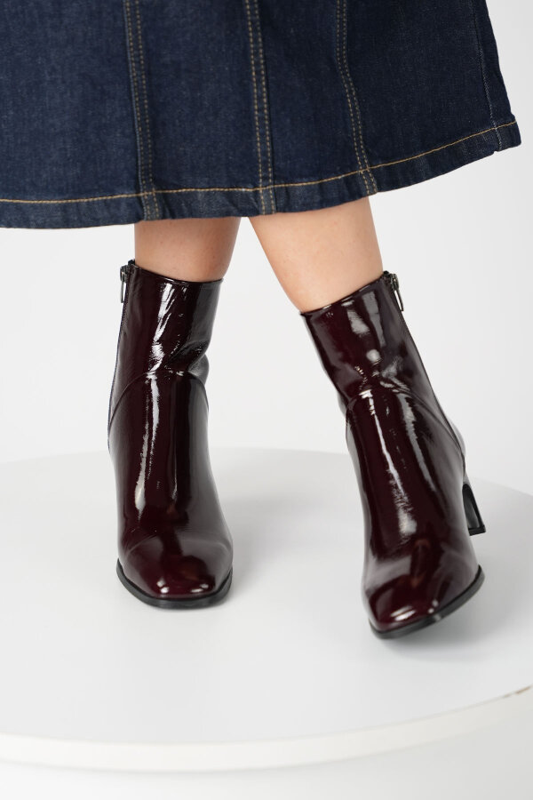 Danila Bordo Rugan Sıcak Astar Hakiki Deri Kadın Bot – Kalın Topuk 5,5 cm – TPU Taban - 1