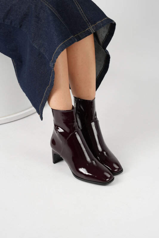 Danila Bordo Rugan Sıcak Astar Hakiki Deri Kadın Bot – Kalın Topuk 5,5 cm – TPU Taban - 4