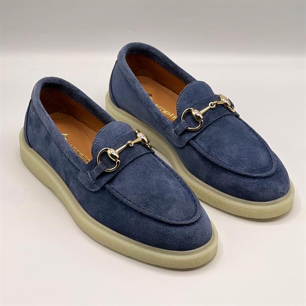 Davina Lacivert Kadın Günlük Loafer - Süet Deri & Termo Taban - 2