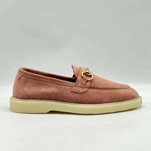 Davina Pudra Kadın Günlük Loafer - Süet Deri & Termo Taban