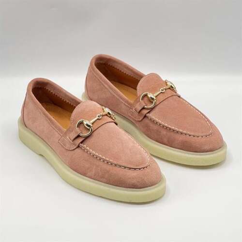 Davina Pudra Kadın Günlük Loafer - Süet Deri & Termo Taban - 2