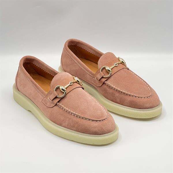 Davina Pudra Kadın Günlük Loafer - Süet Deri & Termo Taban - 2