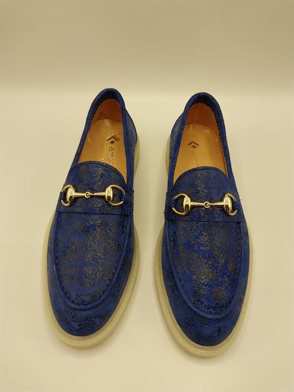 Davina Saks Mavi Baskılı Hakiki Deri Günlük Ayakkabı – 37 Numara (Son Ürün, İndirimli) - 1