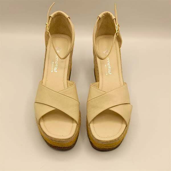 Deka Bej Deri Dolgu Topuk Sandalet - 3