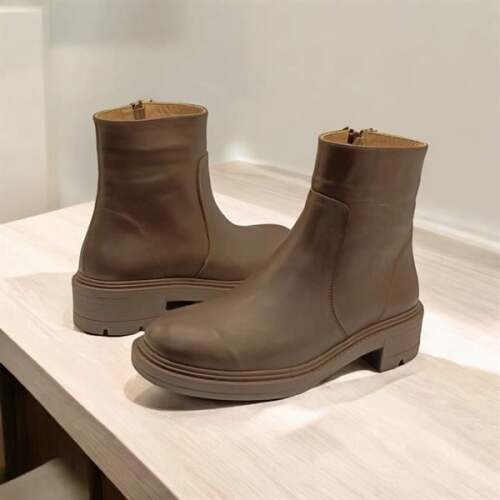 Denis Kahverengi Deri Kadın Bot - 3