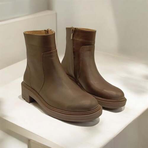 Denis Kahverengi Deri Kadın Bot - 4