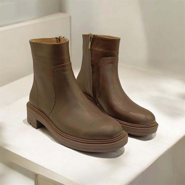 Denis Kahverengi Deri Kadın Bot - 4