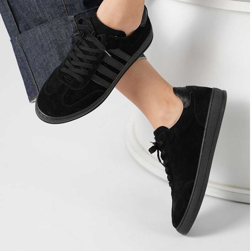 Elio Siyah Süet Kadın Sneaker – Gerçek Deri, Yeni Sezon Sonbahar/Kış - 3