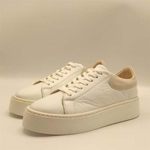 Ellezsa Beyaz Gerçek Deri Kadın Sneaker - 4
