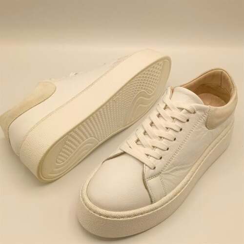 Ellezsa Beyaz Gerçek Deri Kadın Sneaker - 5