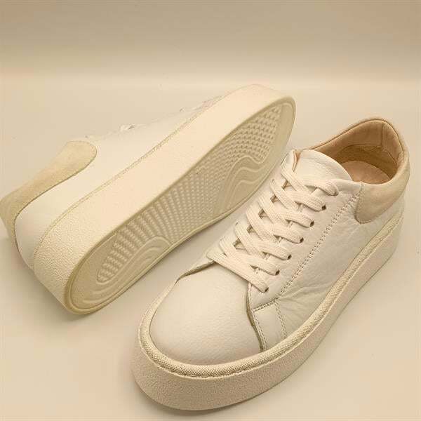 Ellezsa Beyaz Gerçek Deri Kadın Sneaker - 5
