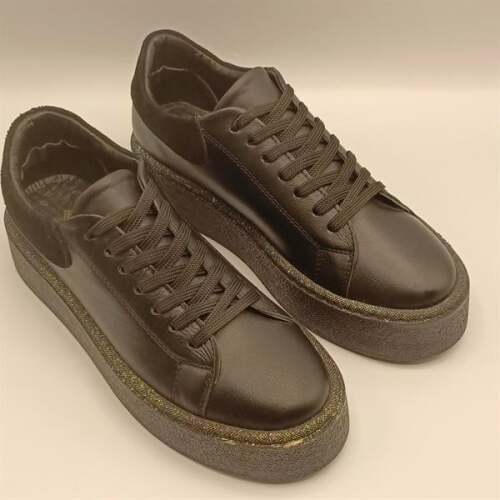 Ellezsa Siyah Gerçek Deri Kadın  Sneaker - 2