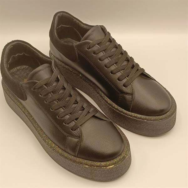 Ellezsa Siyah Gerçek Deri Kadın  Sneaker - 2