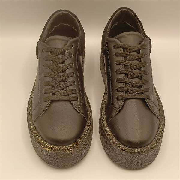 Ellezsa Siyah Gerçek Deri Kadın  Sneaker - 3