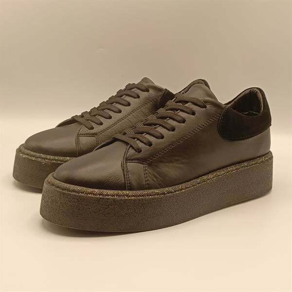 Ellezsa Siyah Gerçek Deri Kadın  Sneaker - 4