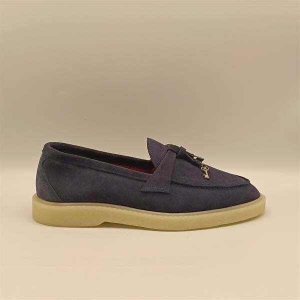 Etna Lacivert Süet Kadın Loafer Ayakkabı - 1