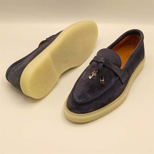 Etna Lacivert Süet Kadın Loafer Ayakkabı - 5