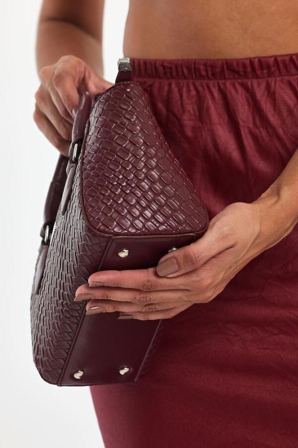 Favor Bordo Kadın El Çantası - 6