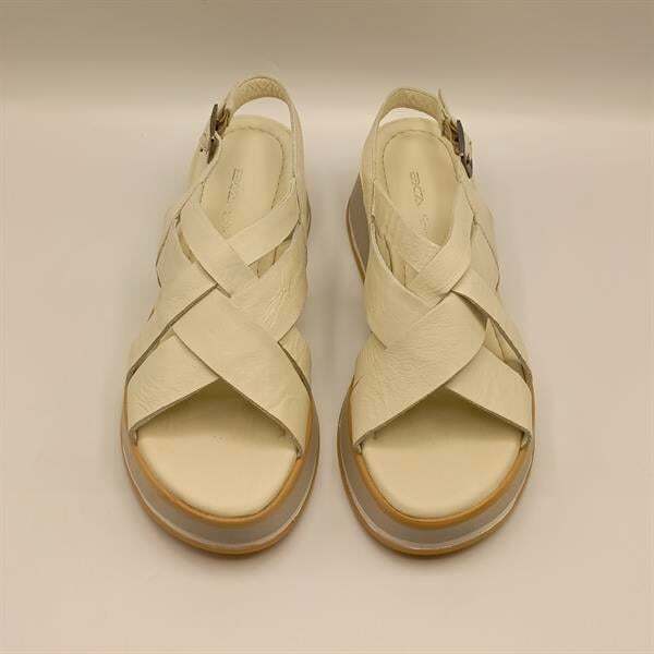 Garda Krem Deri Dolgu Topuk Sandalet - 3