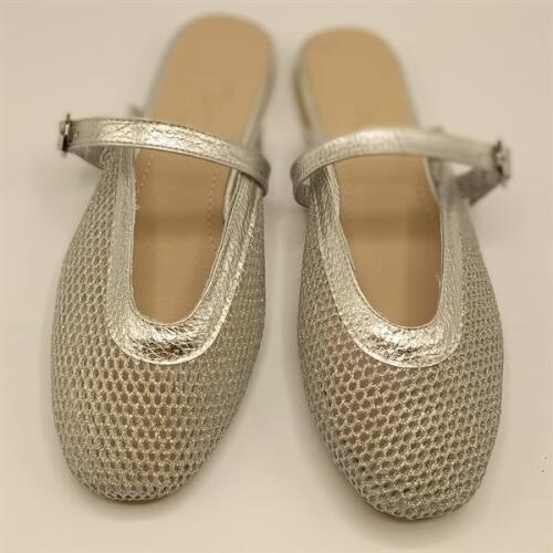 Gina File Gümüş Terlik - 5