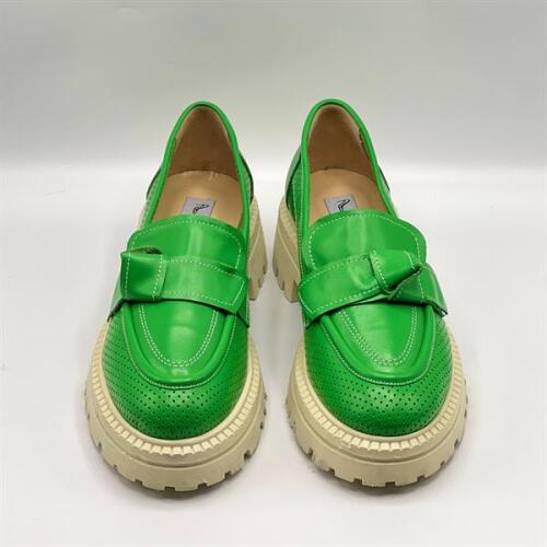 Green Yeşil Kadın Loafer – Ametist Exclusive Gerçek Deri Ayakkabı - 3