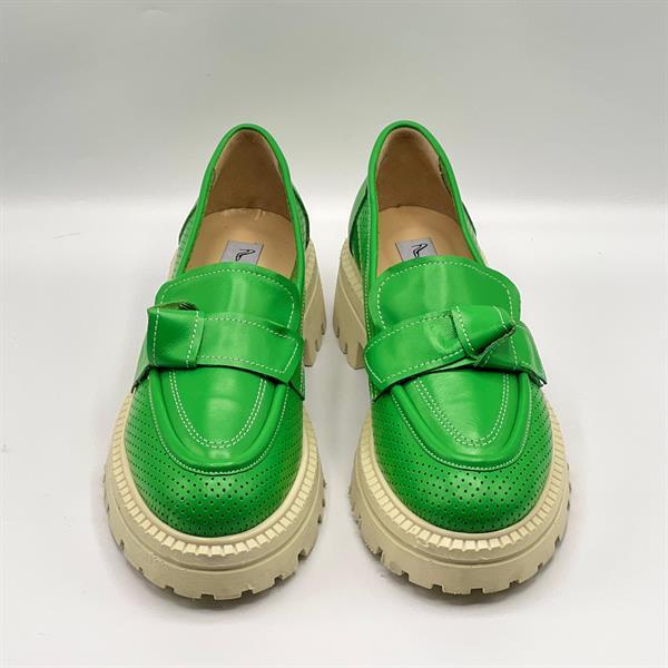 Green Yeşil Kadın Loafer – Ametist Exclusive Gerçek Deri Ayakkabı - 3