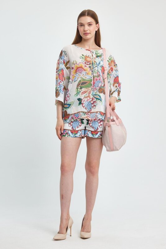 Havana Gül Pembesi Kumaş Detaylı Kadın El Çantası - 2