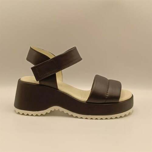 Hera Siyah Deri Dolgu Topuk Sandalet