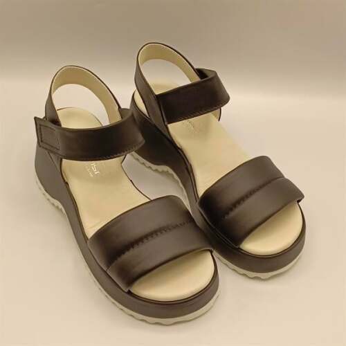 Hera Siyah Deri Dolgu Topuk Sandalet - 2