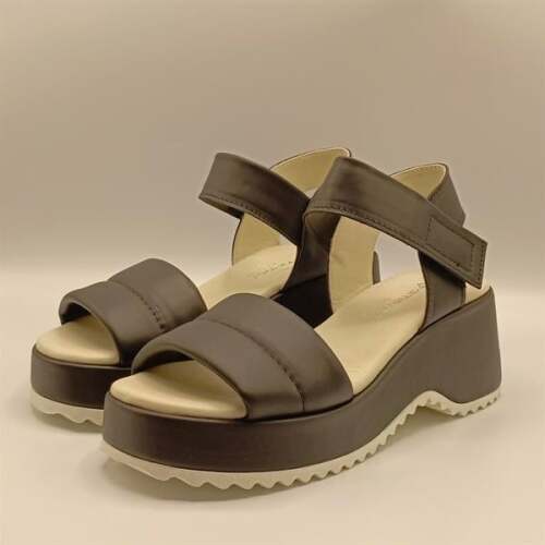 Hera Siyah Deri Dolgu Topuk Sandalet - 4