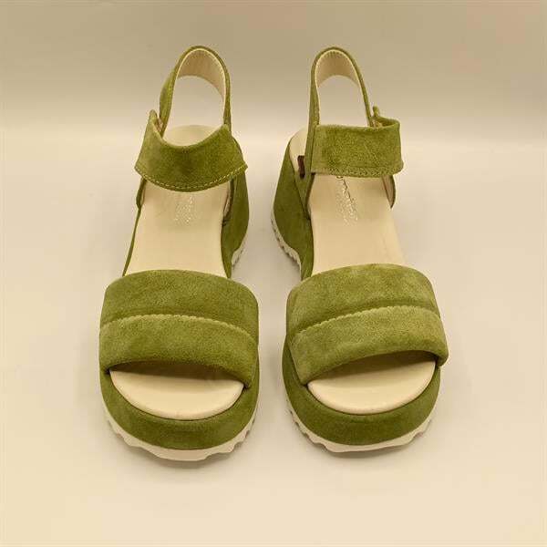 Hera Yeşil Süet Dolgu Topuk Sandalet - 3