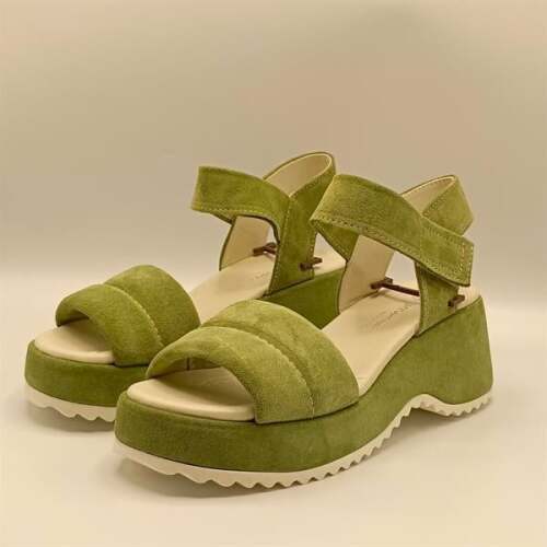 Hera Yeşil Süet Dolgu Topuk Sandalet - 4