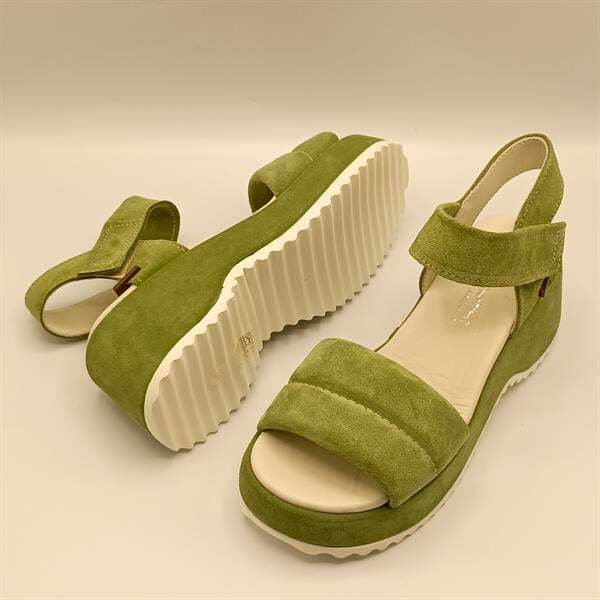 Hera Yeşil Süet Dolgu Topuk Sandalet - 5