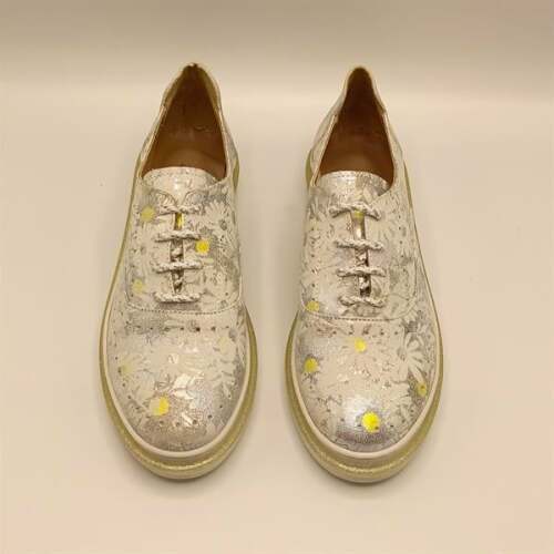 Jenny Gümüş Deri Çiçek Desenli Kadın Sneaker - 3