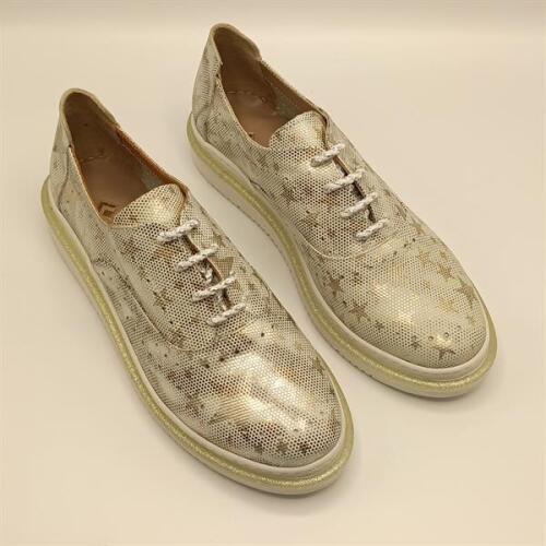 Jenny Gümüş Deri Yıldız Desenli Kadın Sneaker - 2