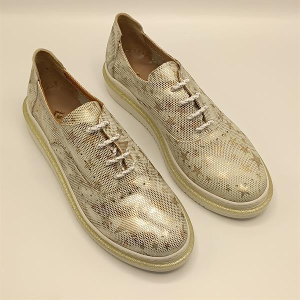 Jenny Gümüş Deri Yıldız Desenli Kadın Sneaker - 2