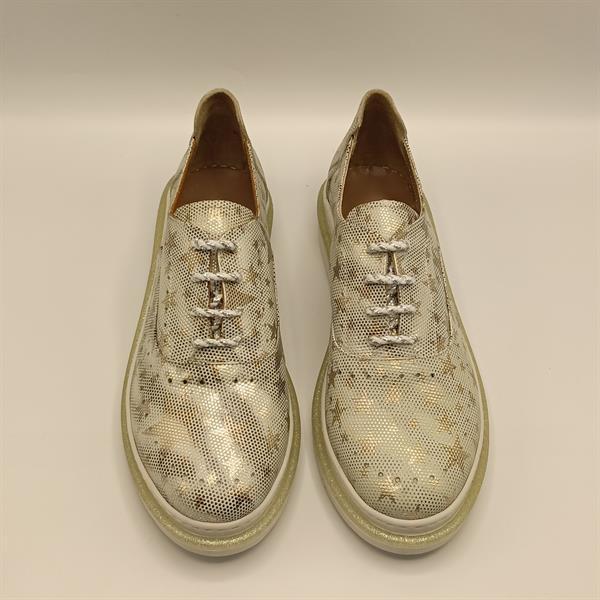 Jenny Gümüş Deri Yıldız Desenli Kadın Sneaker - 3