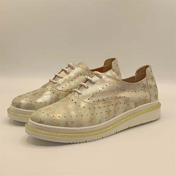 Jenny Gümüş Deri Yıldız Desenli Kadın Sneaker - 4