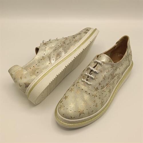 Jenny Gümüş Deri Yıldız Desenli Kadın Sneaker - 5