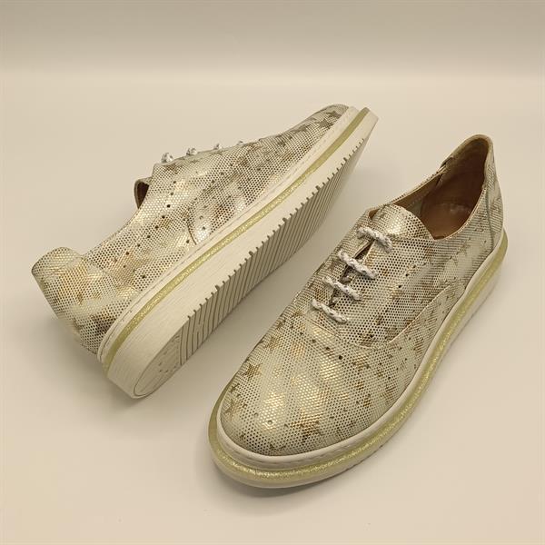 Jenny Gümüş Deri Yıldız Desenli Kadın Sneaker - 5