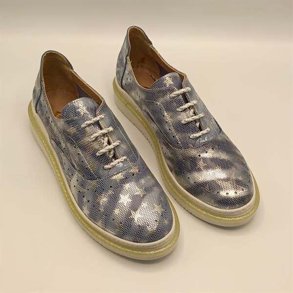 Jenny Mavi Deri Yıldız Desenli Kadın Sneaker - 2