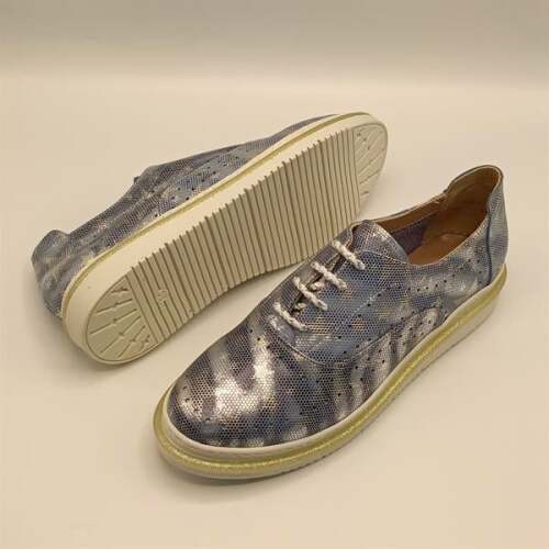 Jenny Mavi Deri Yıldız Desenli Kadın Sneaker - 5