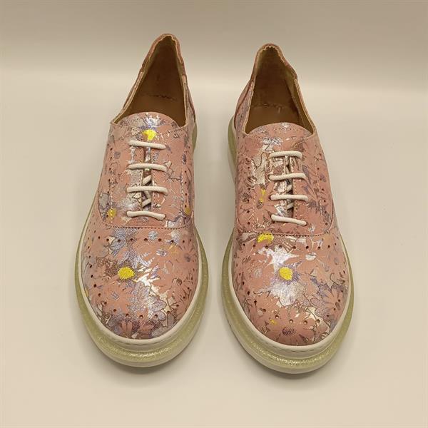 Jenny Pudra Deri Çiçek Desenli Kadın Sneaker - 3